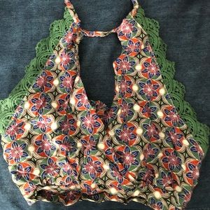 Multi color (green) tank top/crop top